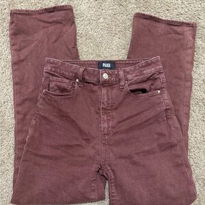PAIGE Maroon Relaxed Claudine Jeans